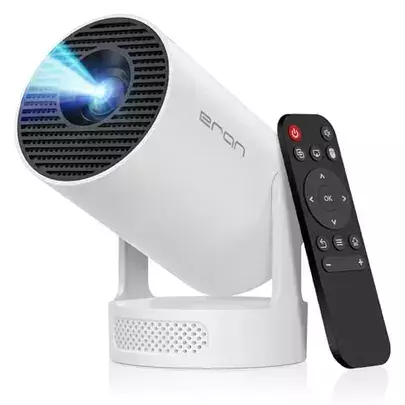 HY300 mini Android projector for home entertainment, Bluetooth and Wi-Fi enabled, portable smart home gadget for streaming movies and shows.