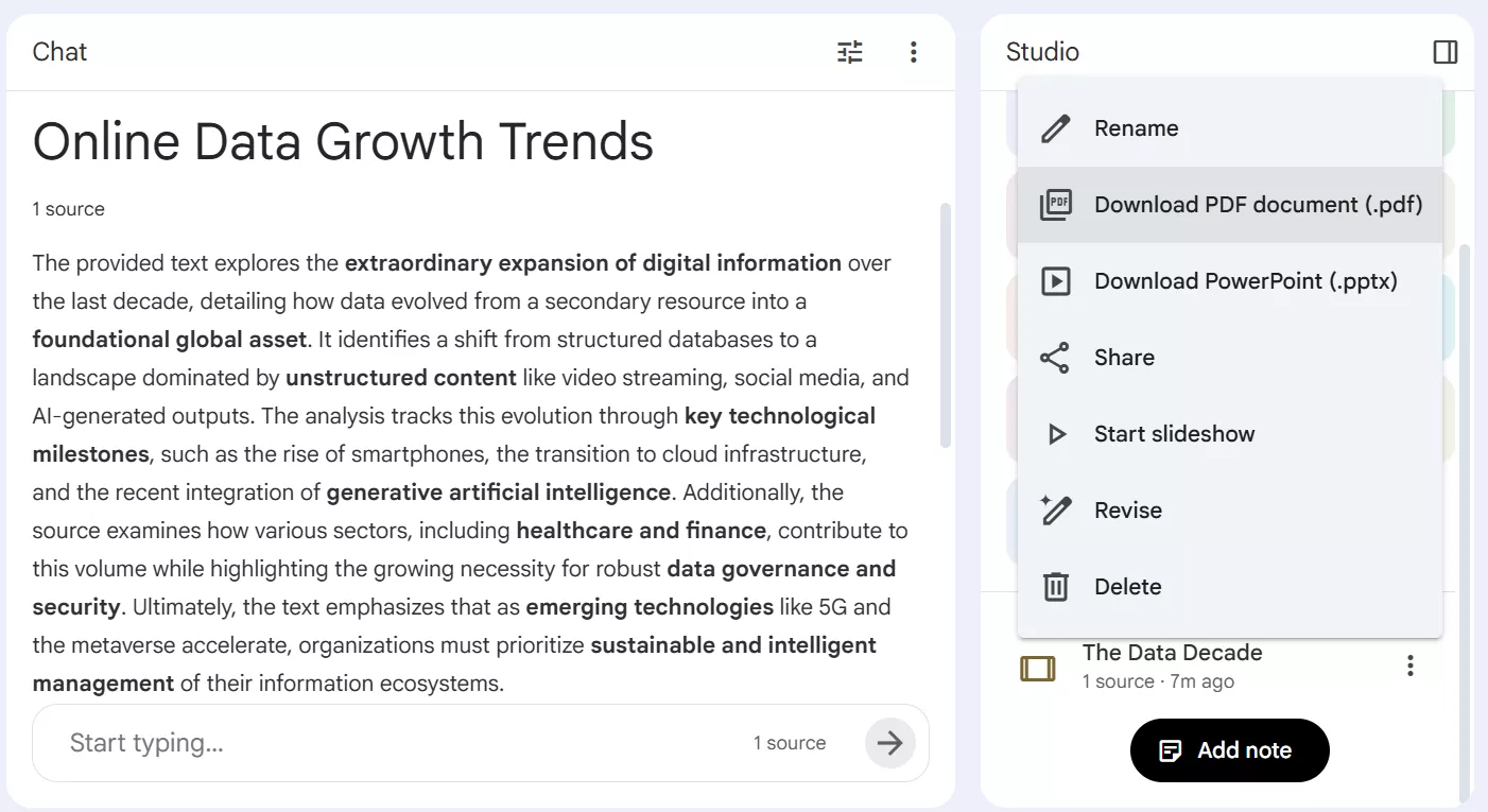 Exporting NotebookLM slides as PDF for better editability
