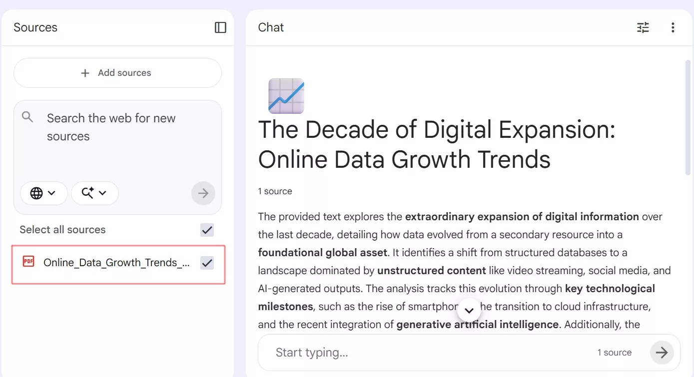 Uploading documents to Google NotebookLM to create presentation slides